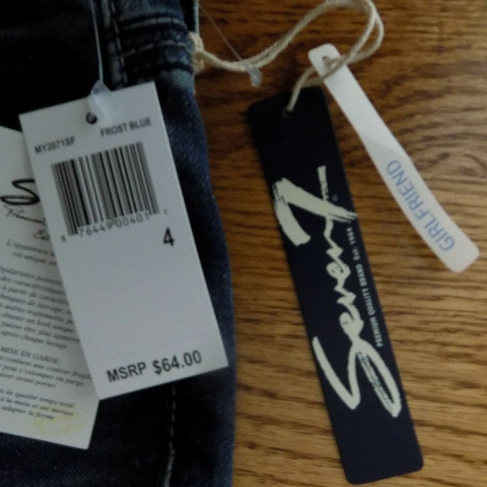 NEW* Women's Seven7 Girlfriend Style Cotton Blend Denim Crop Jeans Size 4 - Picture 3 of 5